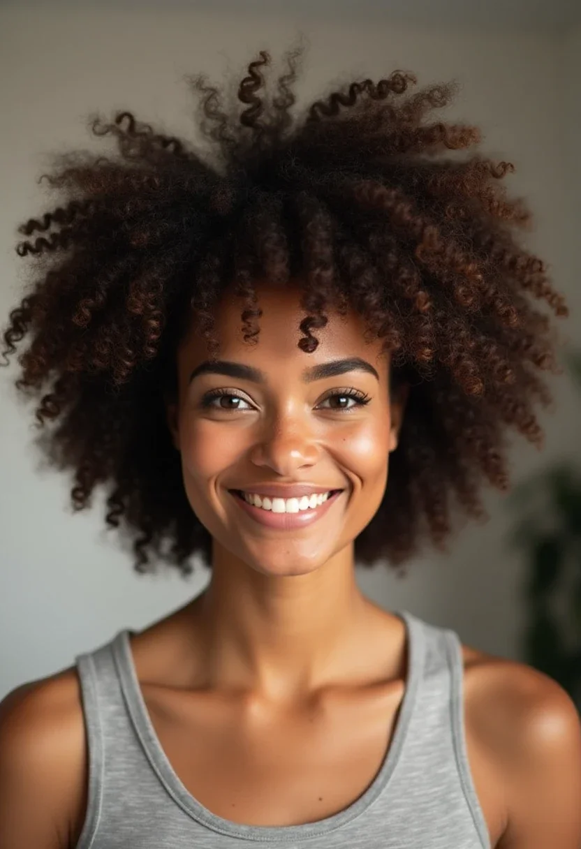 14. Afro Puff with Bangs