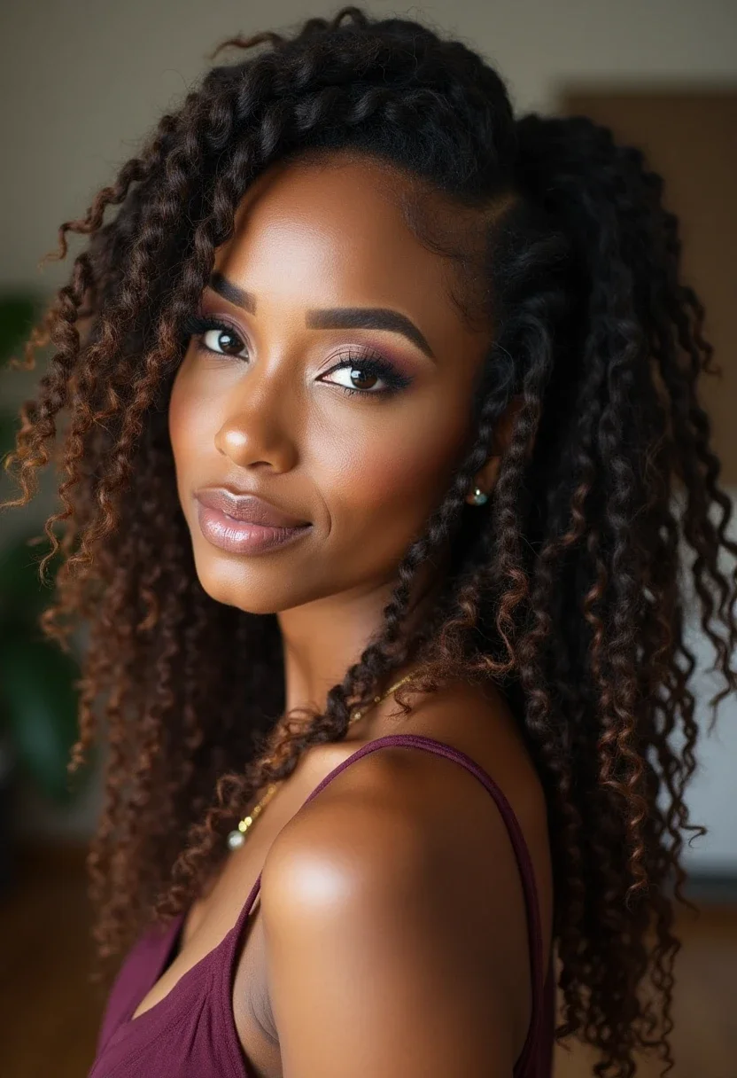 14. Side Swept Faux Locs