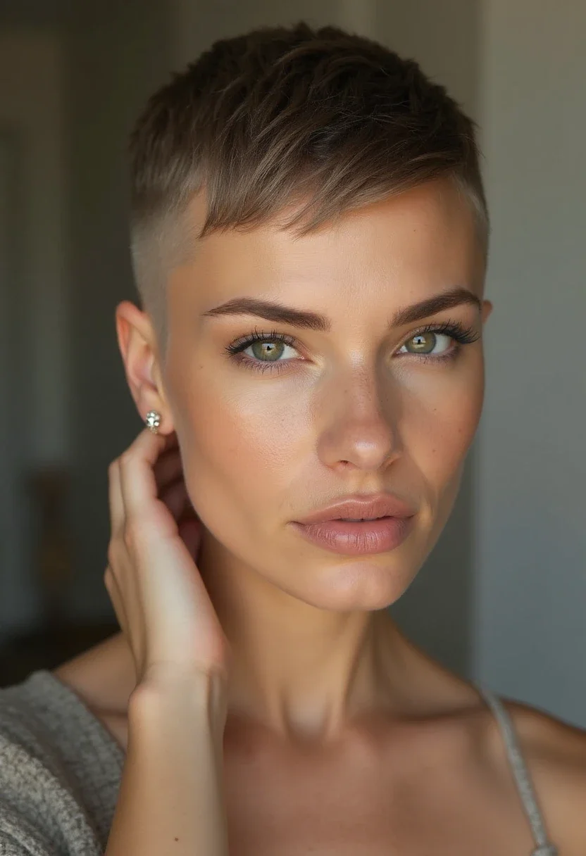 14. Buzz Cut with Highlights