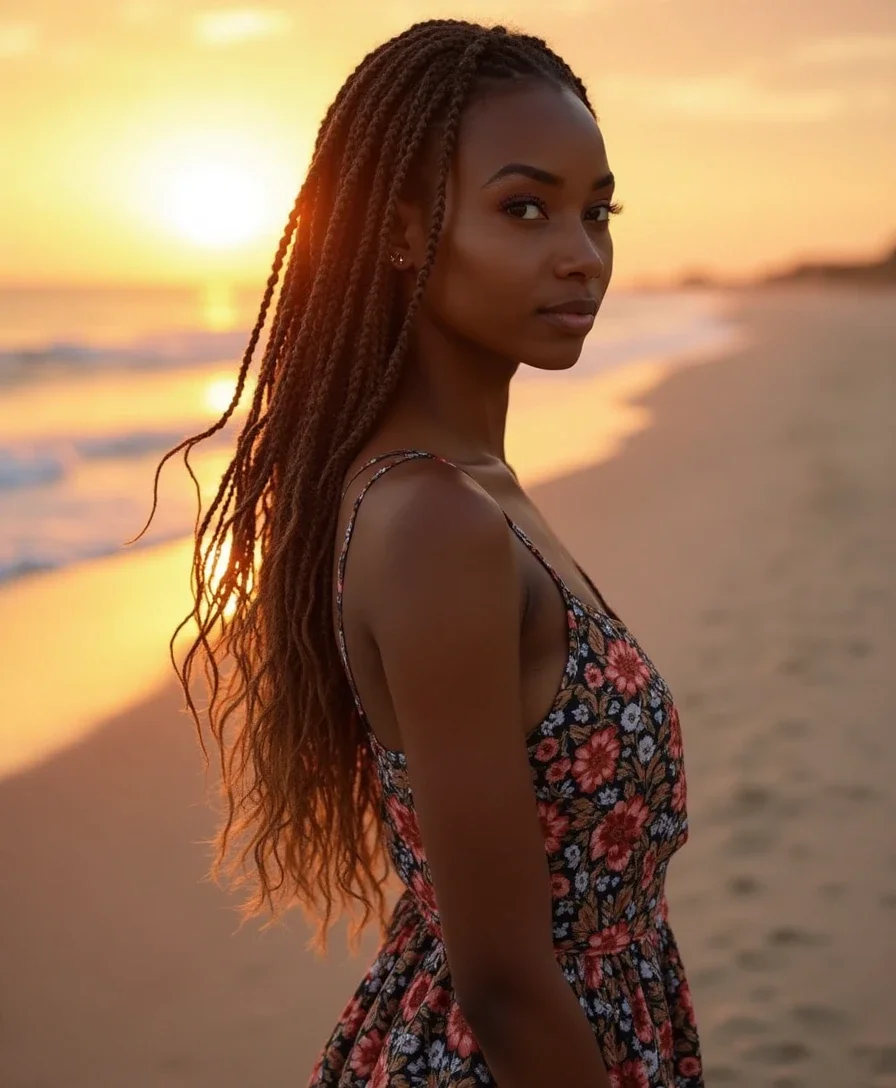 15. Rasta Braids with Loose Ends