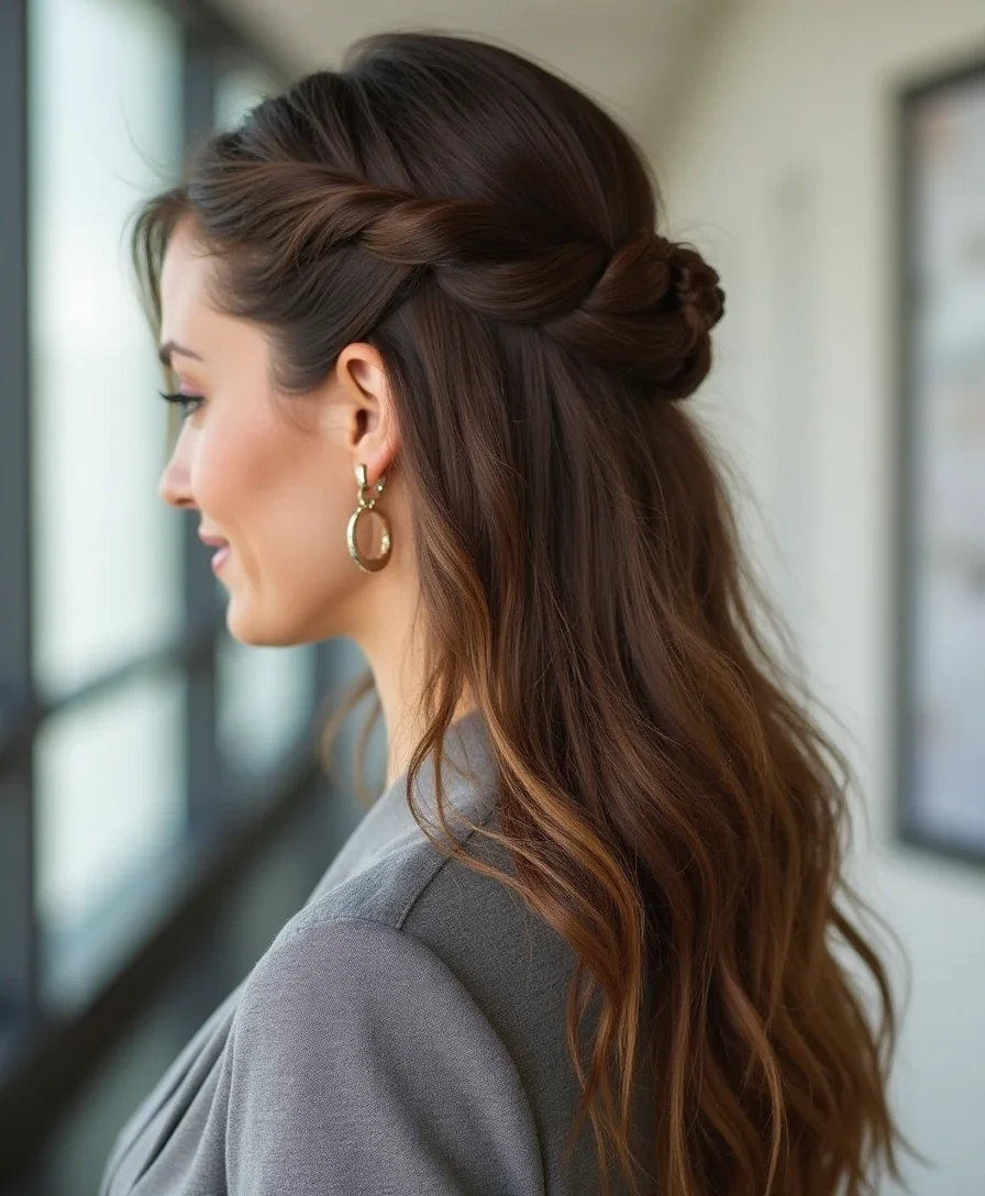 15. Twisted Half-Updo