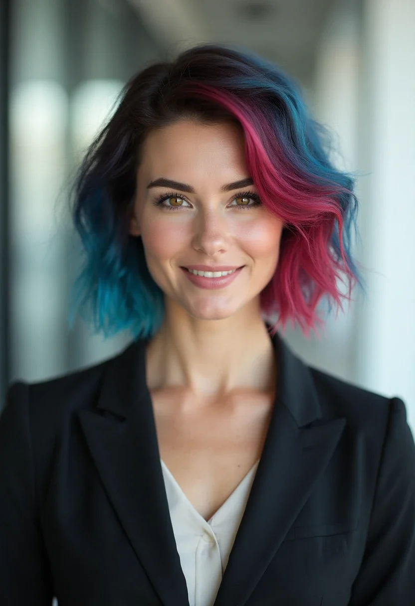 15. Choppy Bob with Color Pop