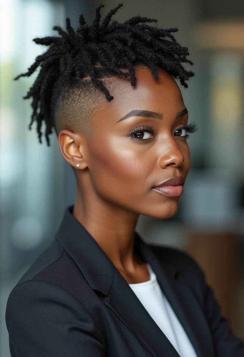 15. Locs with Shaved Sides