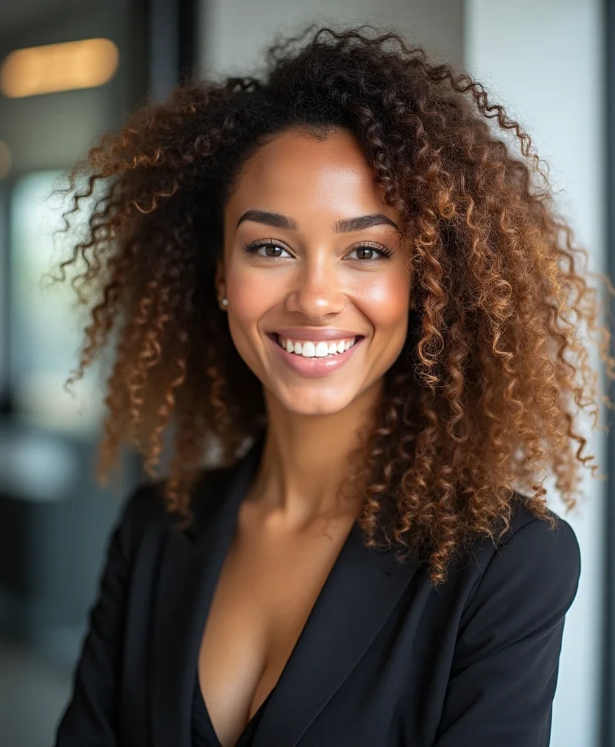 15. Natural Curls with Highlights