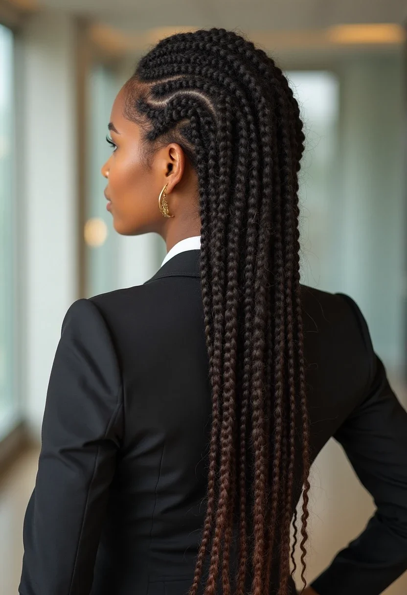 15. Cornrows with a Crown Braid