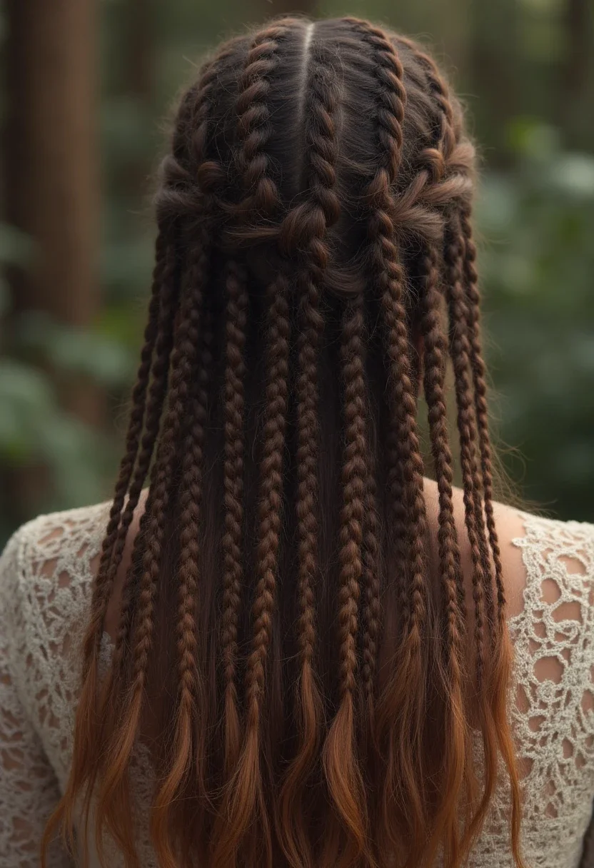 15. Half-Up Cornrows