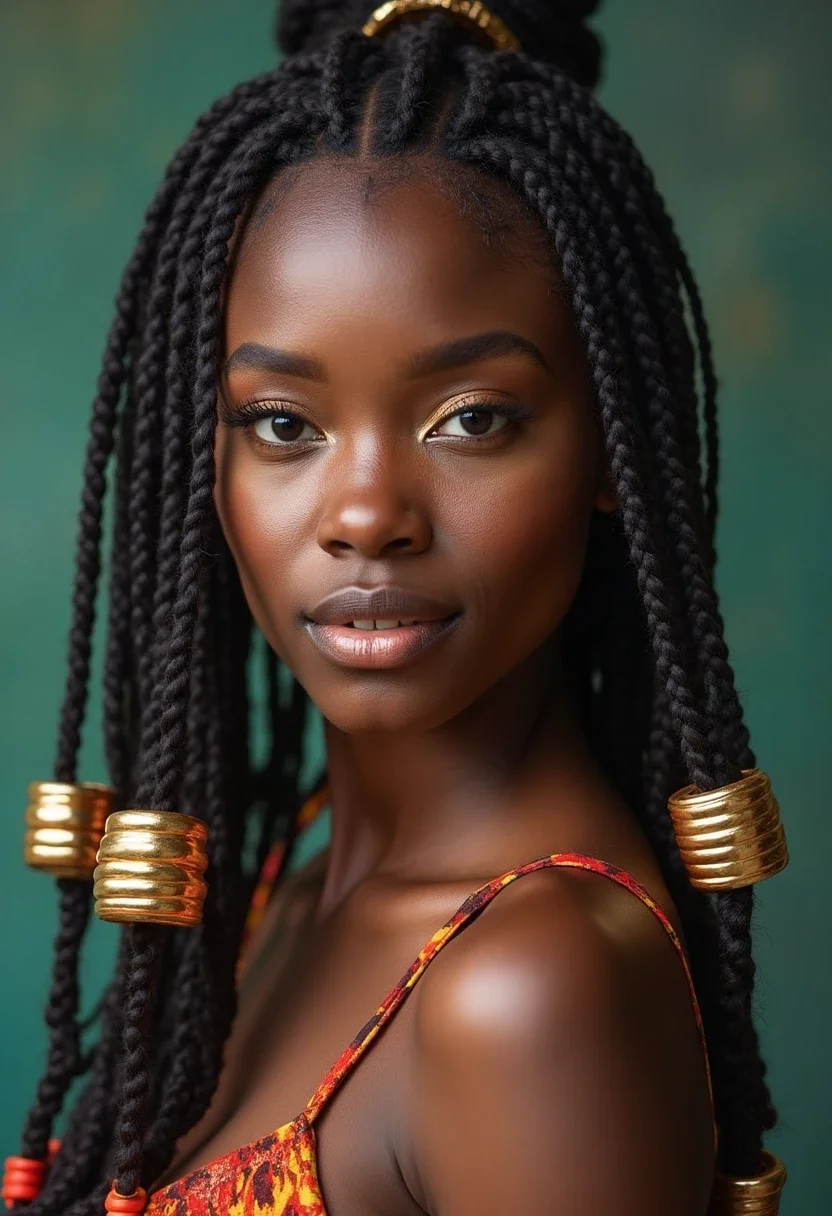 15. Box Braids with Accessories