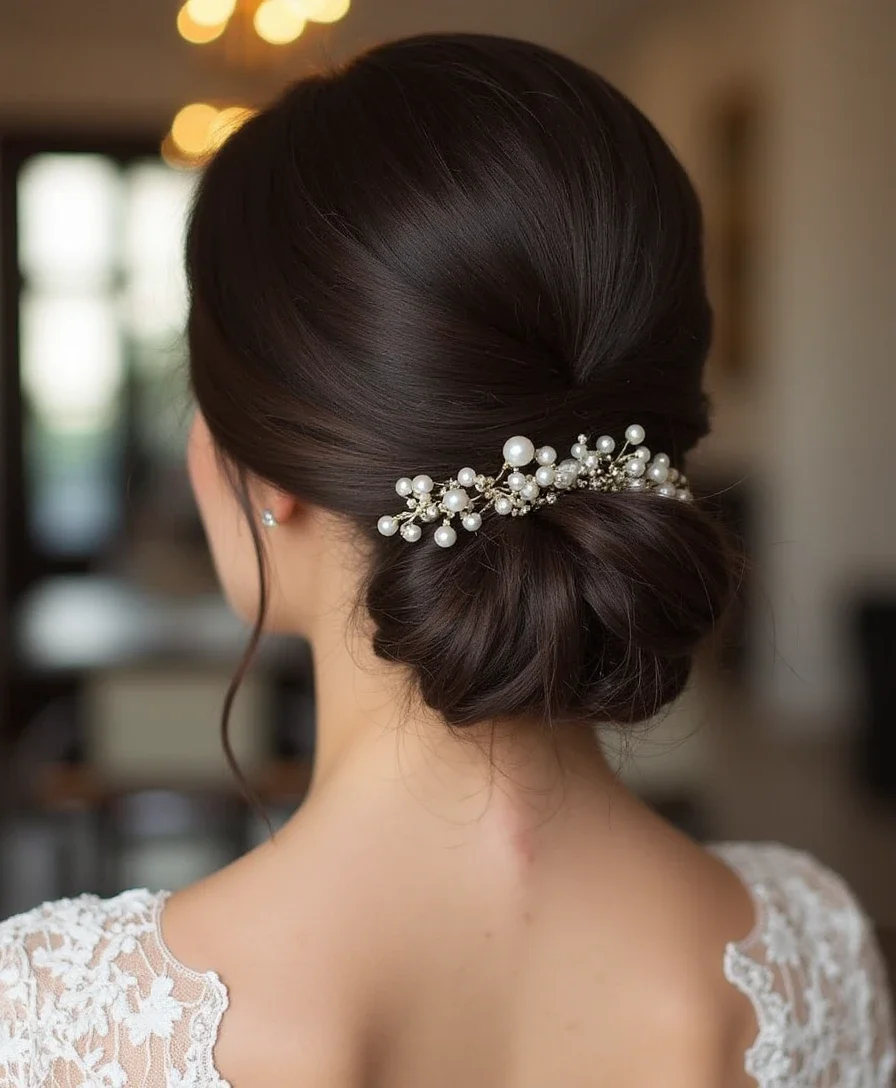 3. Low Chignon Elegance