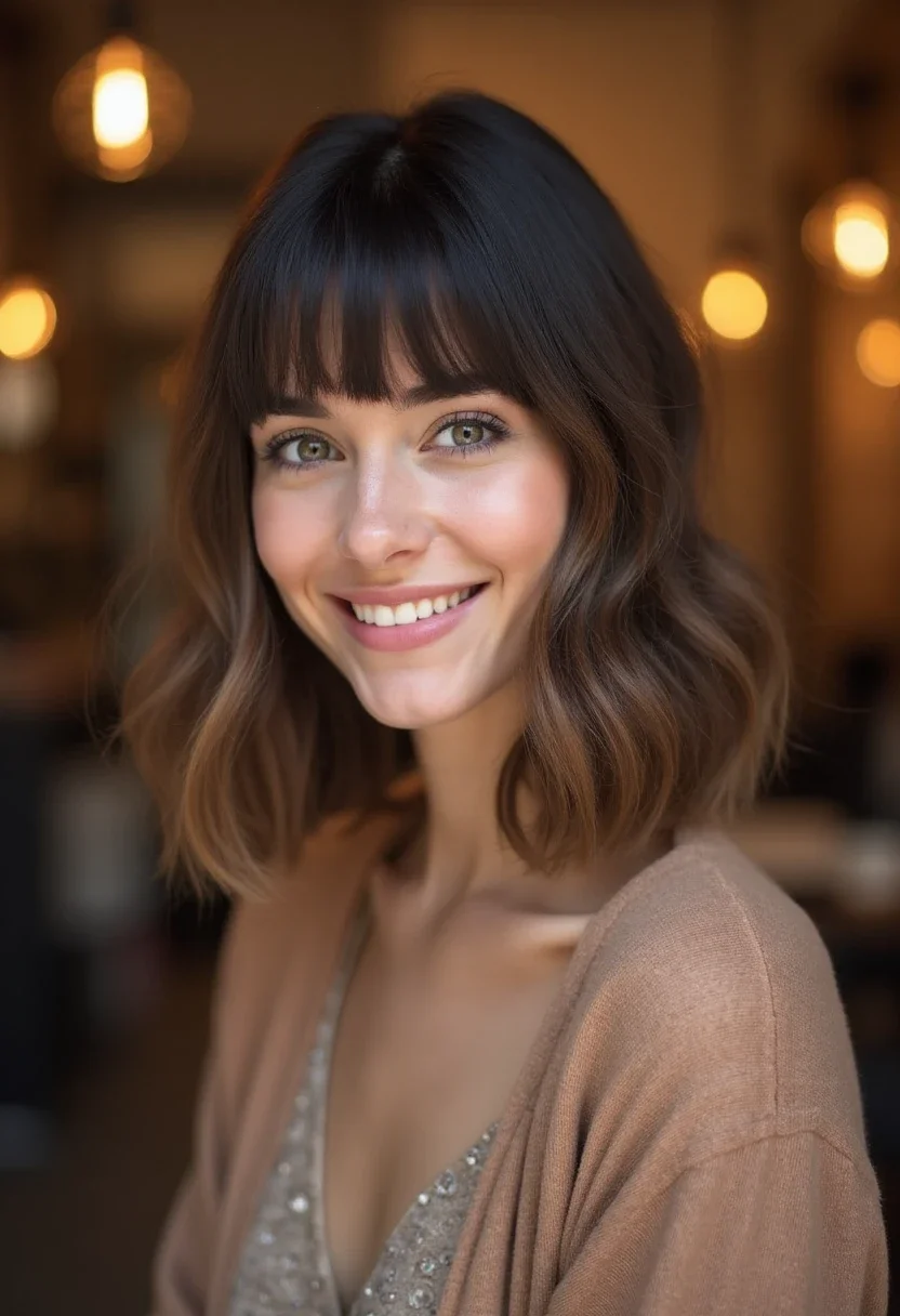 3. Side-Swept Bangs