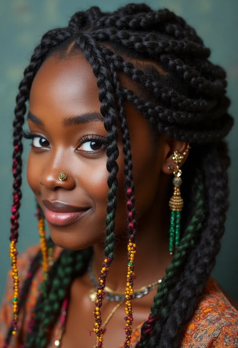 3. Cornrows with Beads
