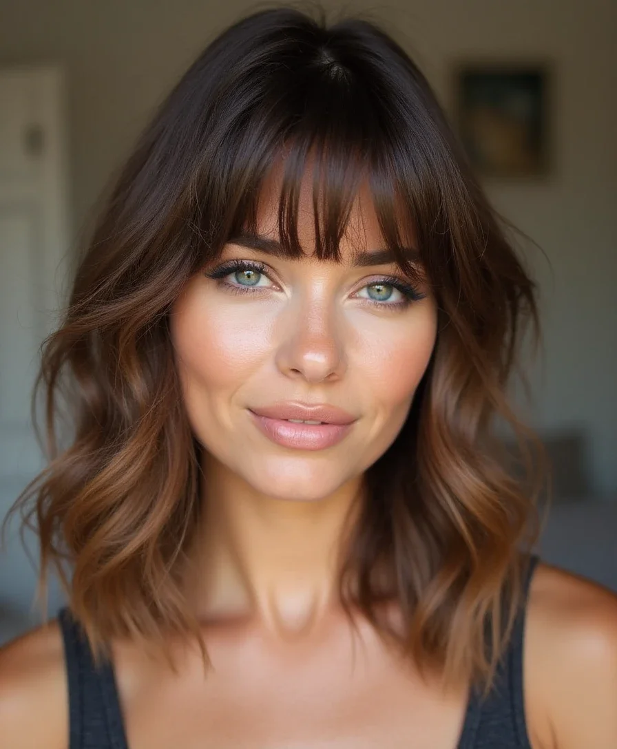 4. Side-Swept Bangs for Heart-Shaped Faces