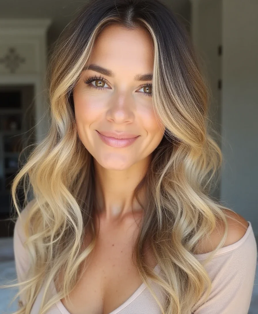 4. Long Layers with Face-Framing Highlights