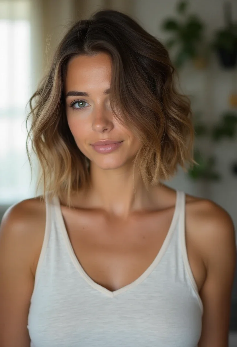 4. Wavy Choppy Bob