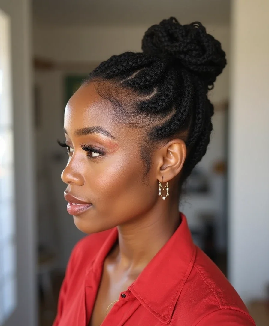 4. Elegant Flat Twist Updo