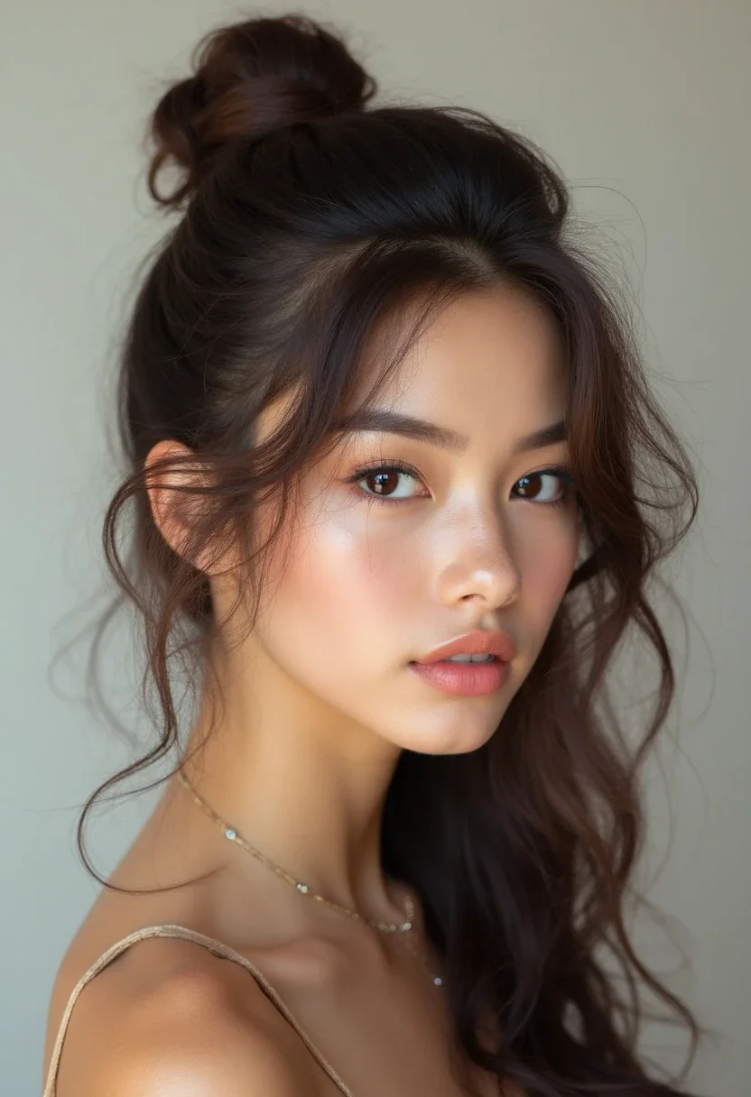 4. Simple Half-Up Top Knot