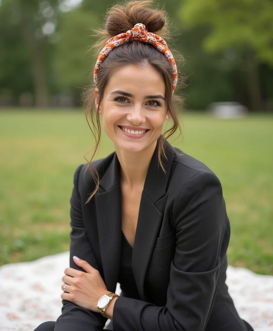 5. Messy Bun with Headband