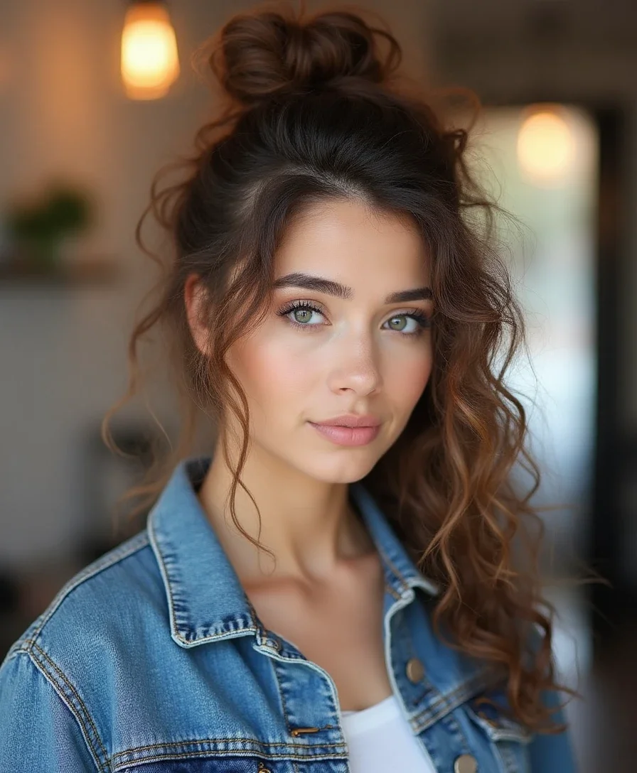 6. Half-Up Slick Bun