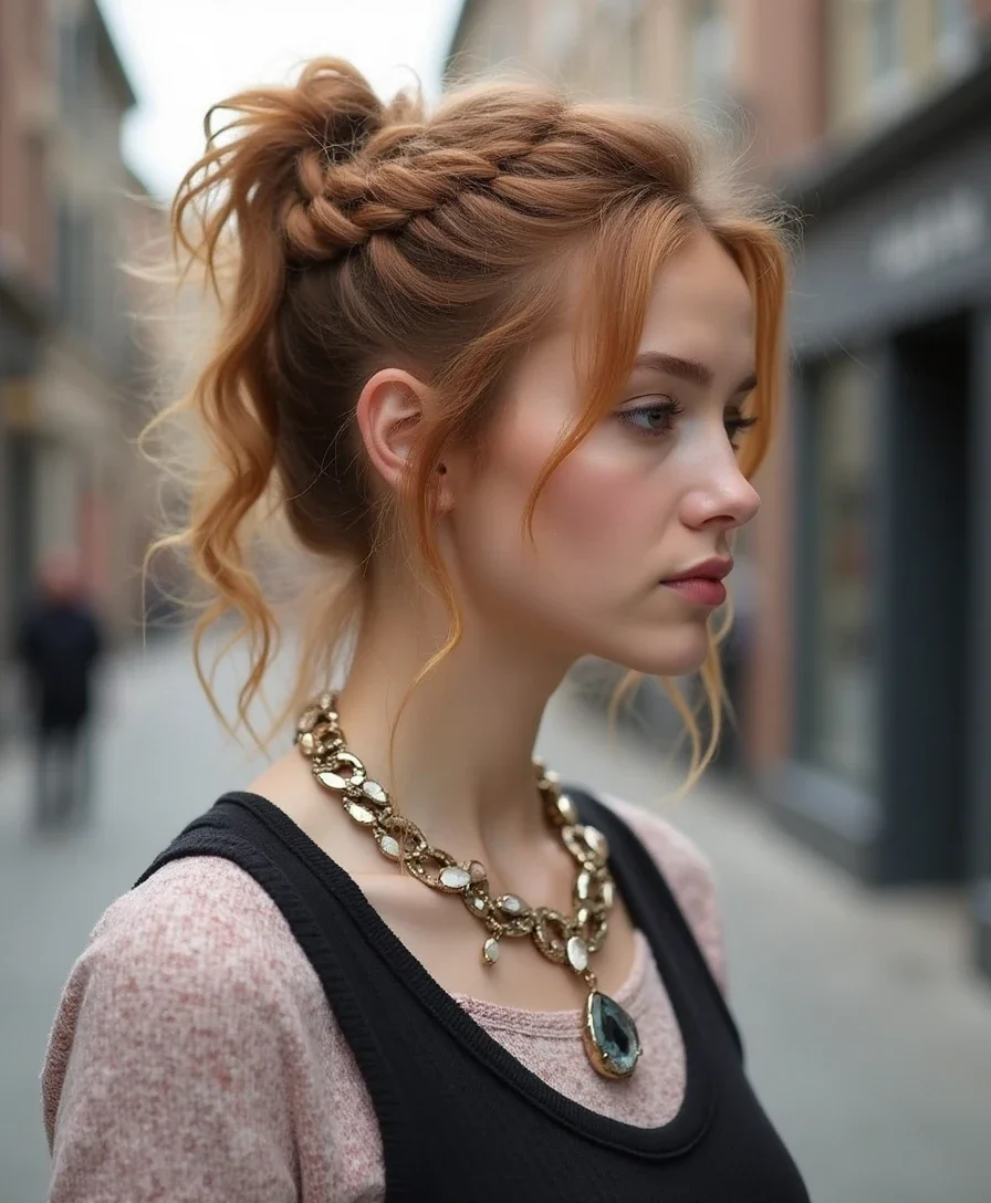 7. Fishtail Braid Updo
