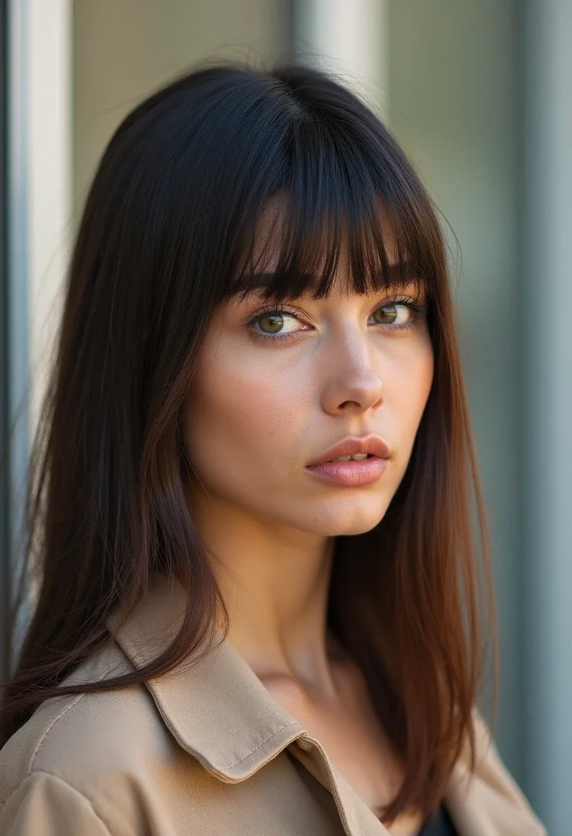 7. Sew-In with Bangs