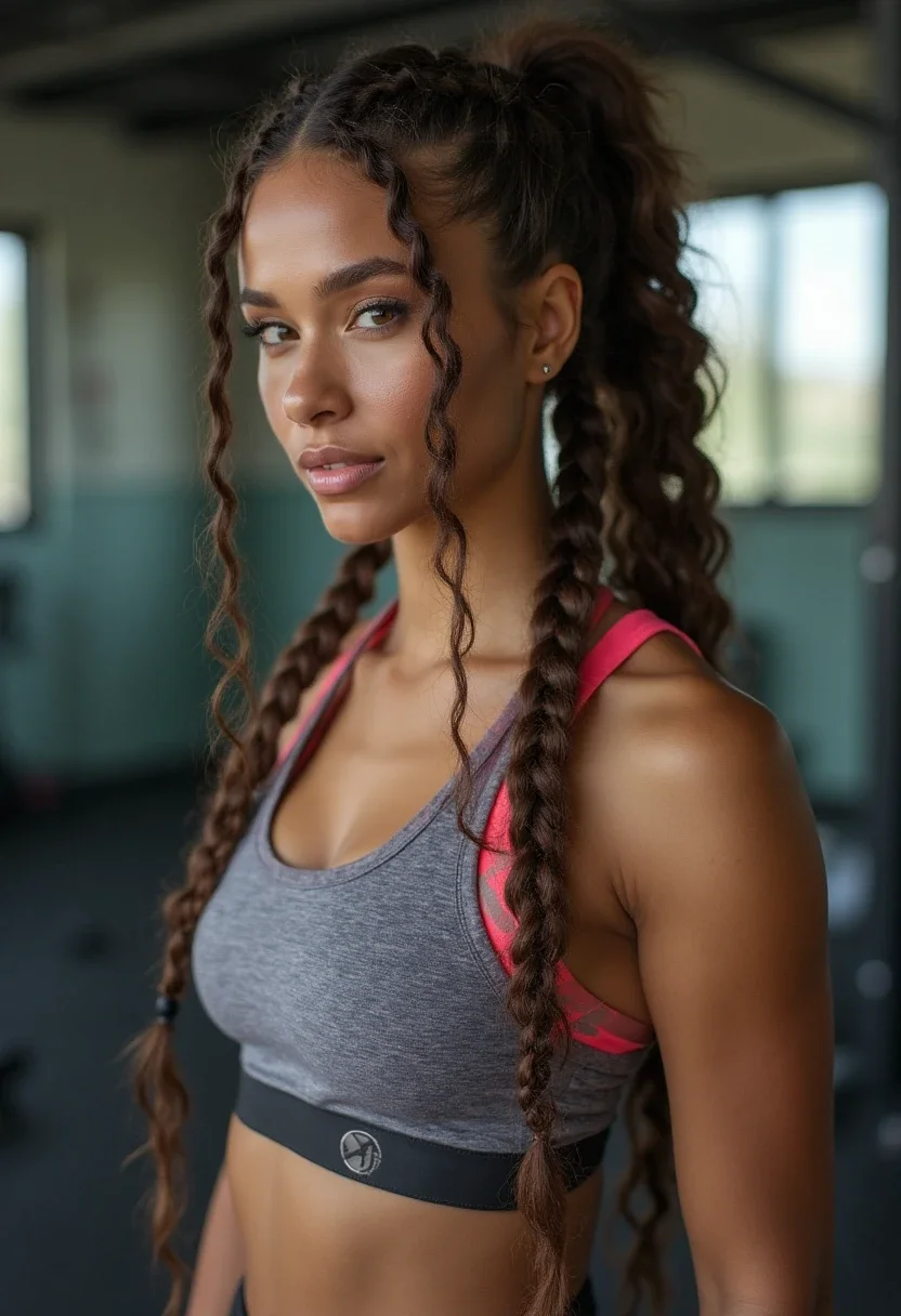 7. Boxer Braids into Ponytail