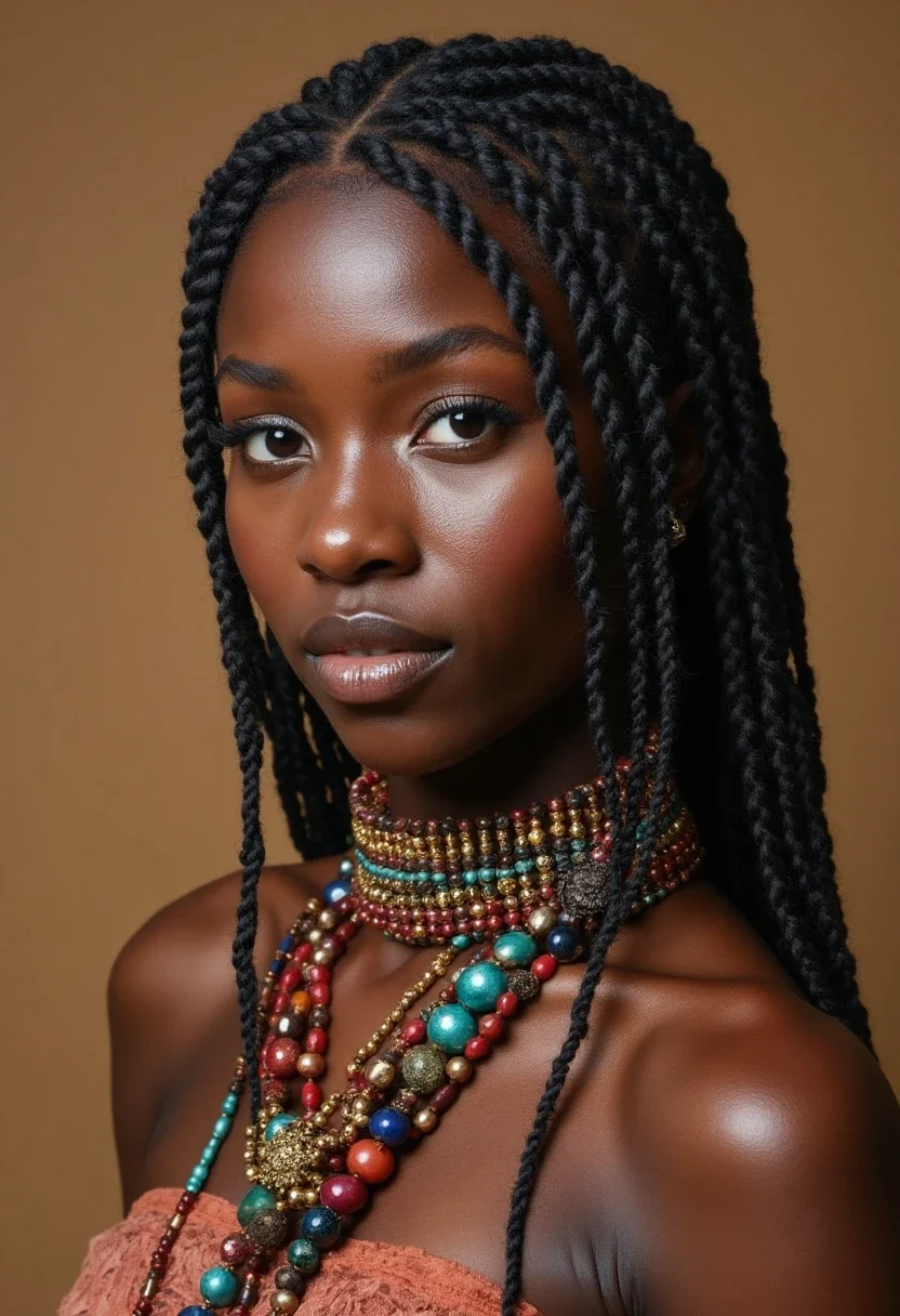 7. Knotless Braids with Beads