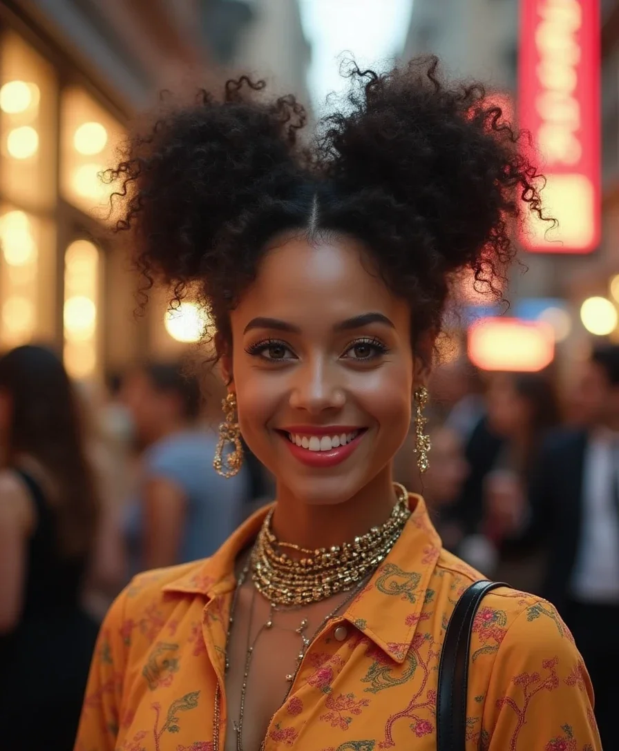 8. Curly Space Buns