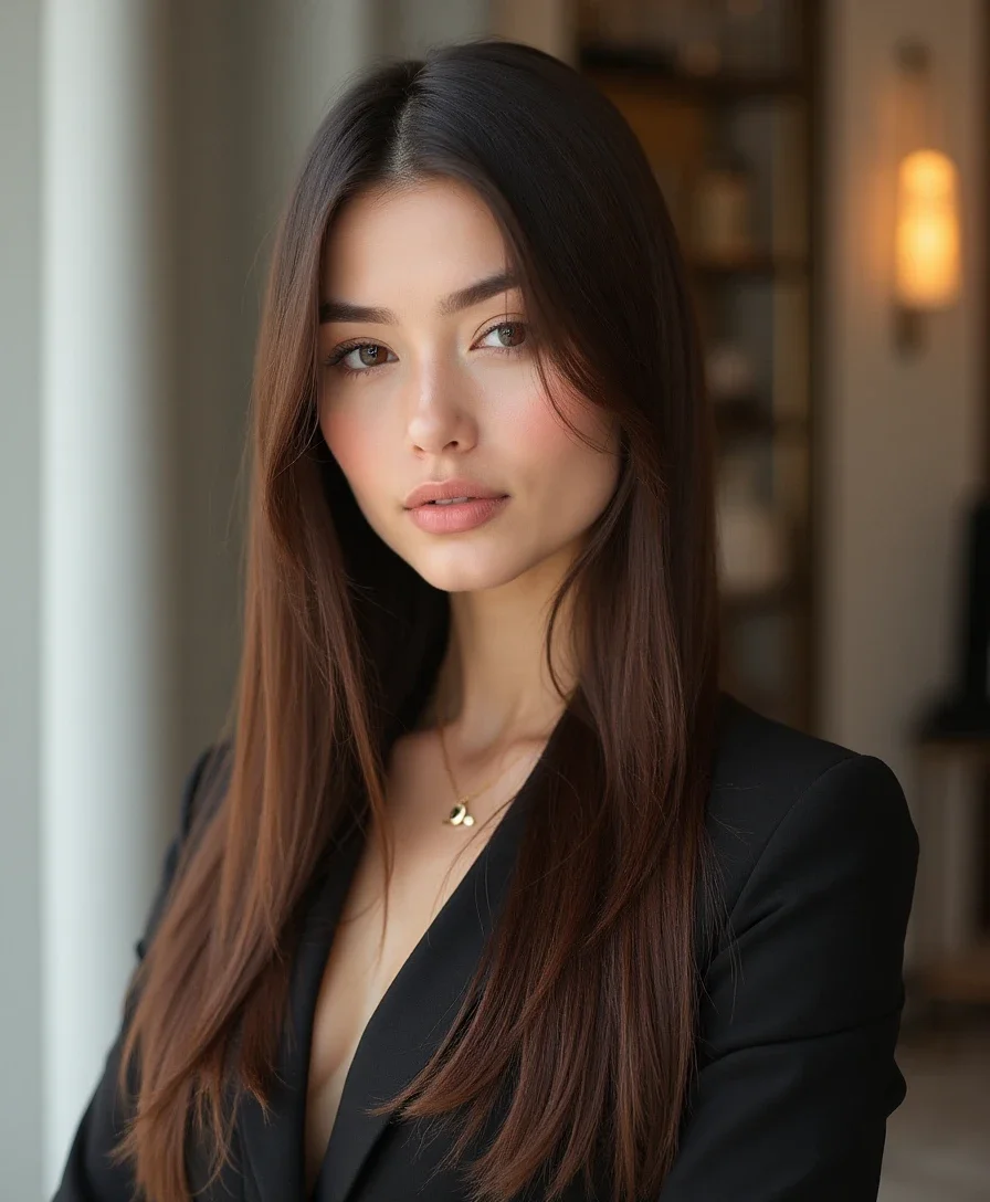 8. Sleek Straight Part