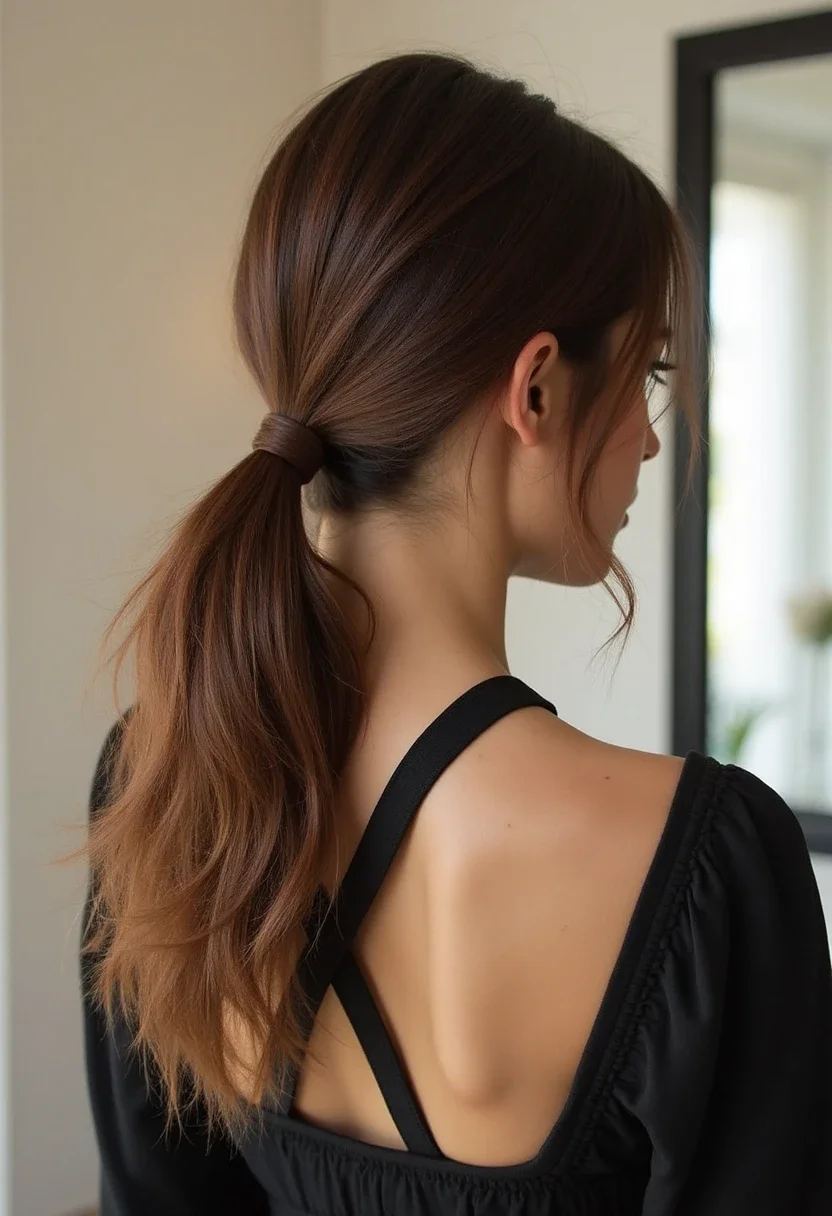 8. Low Ponytail
