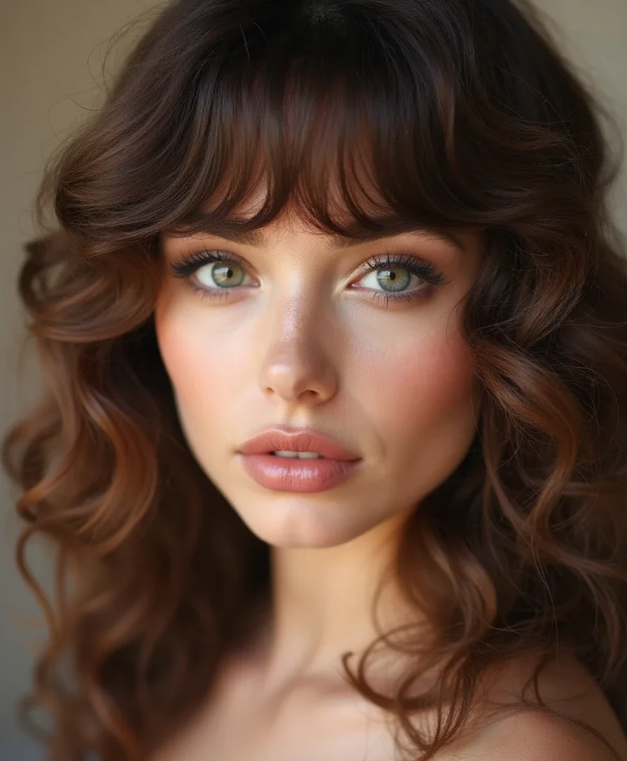 8. Romantic Curly Bangs