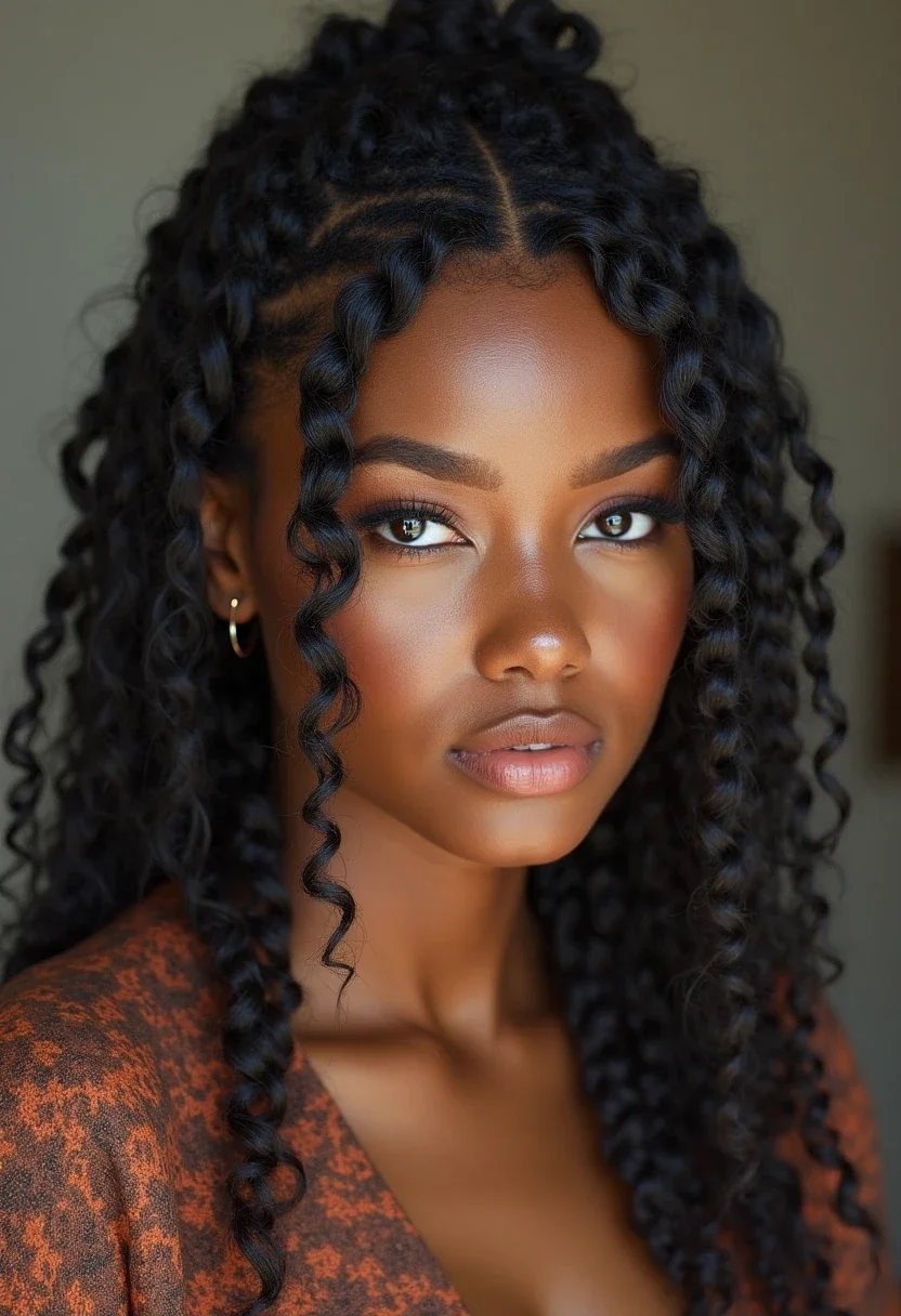 8. Side-Swept Cornrows