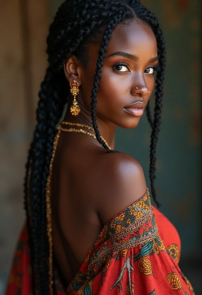 8. Side Swept Fulani Braids