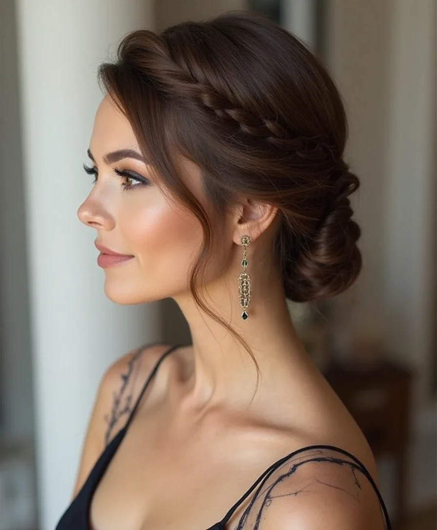 9. Low Braided Bun