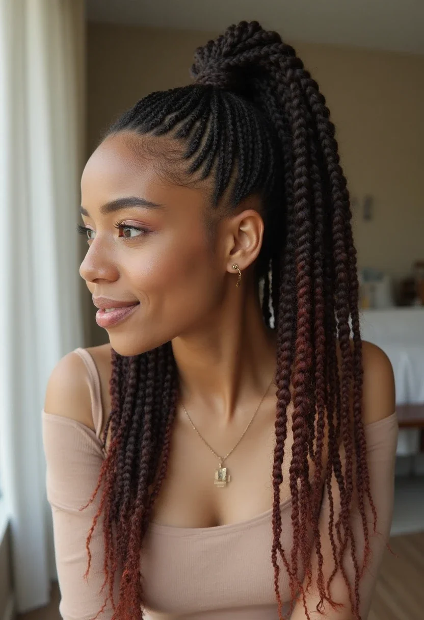 9. Cornrow Ponytail