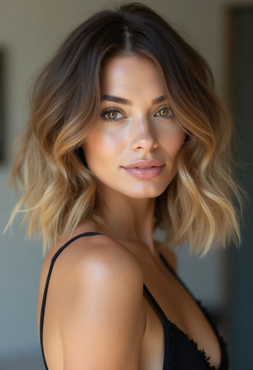 9. Choppy Bob with Highlights