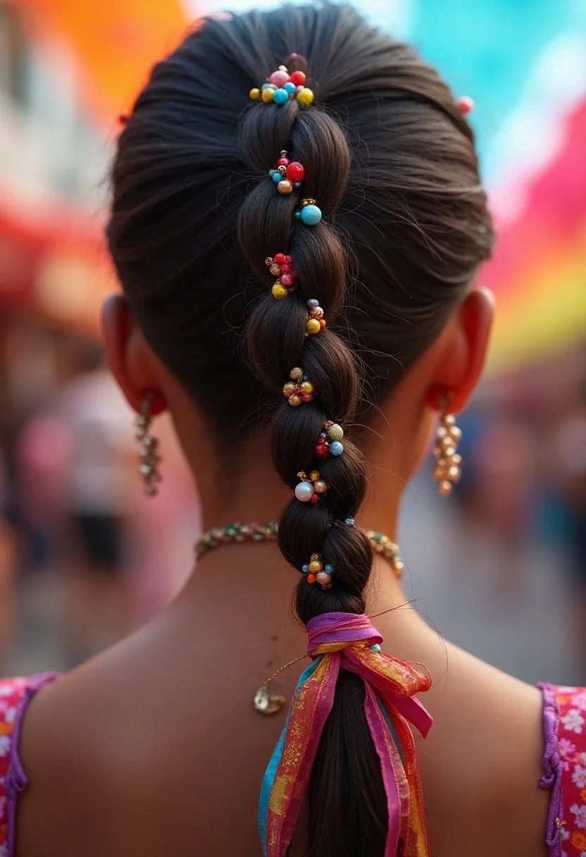 9. Braided Ponytail with Accessories