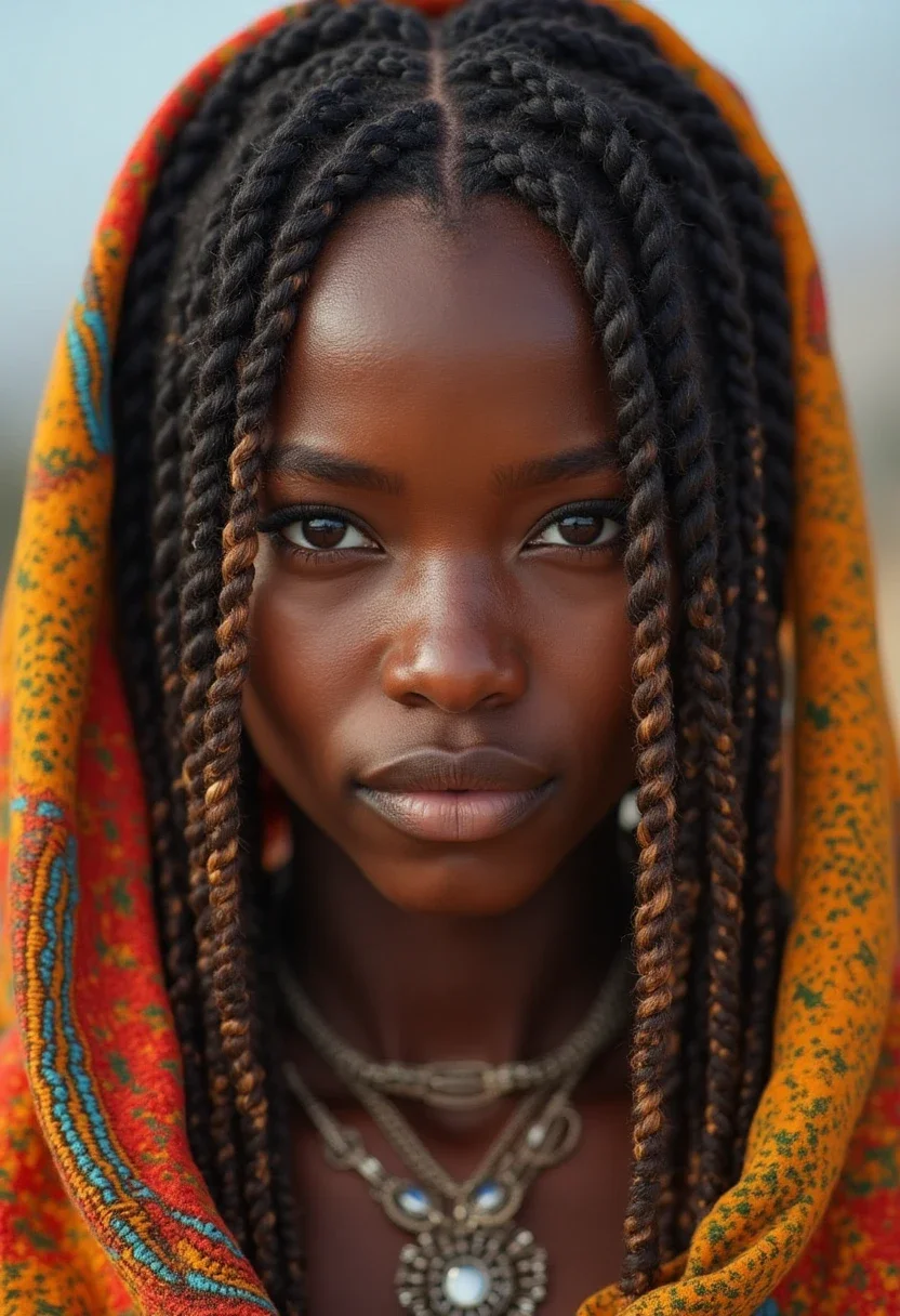 10. Fulani Braids with Tribal Patterns