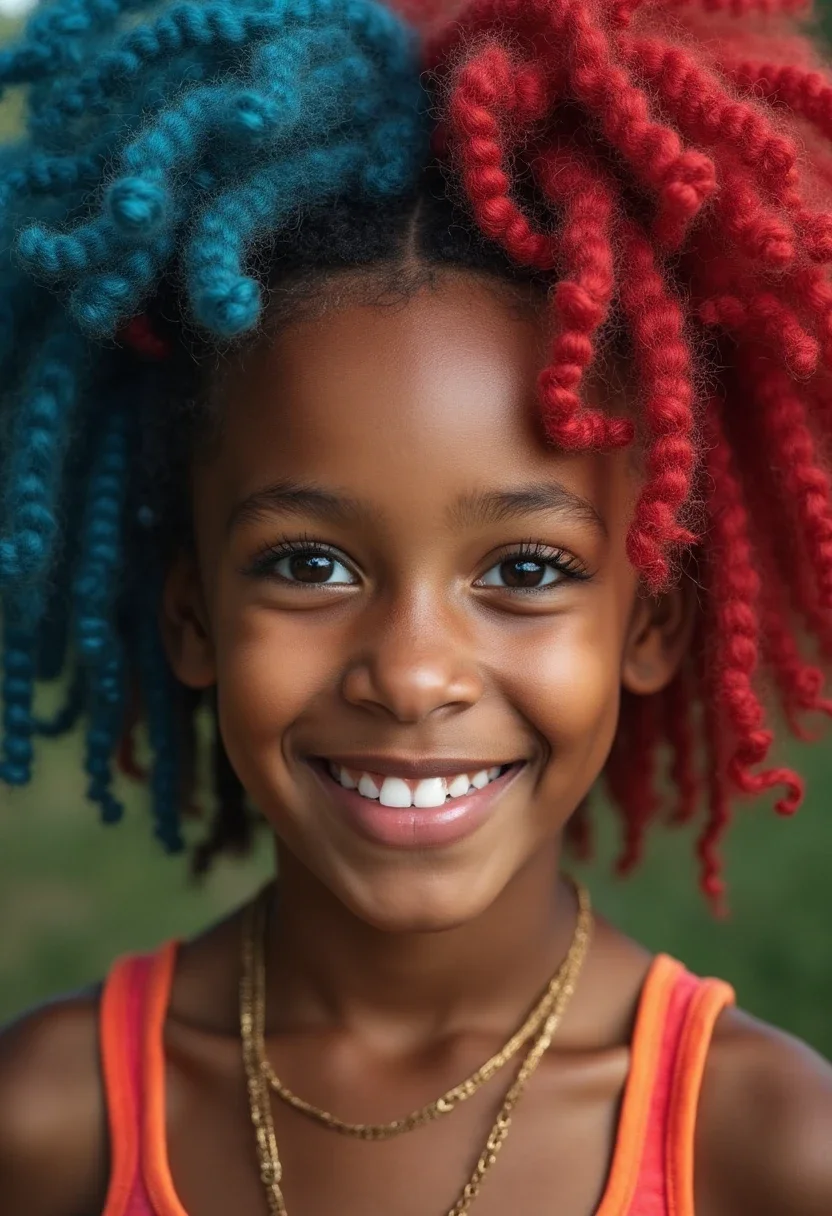 Colorful Bantu knots, showcasing vibrant hair colors.