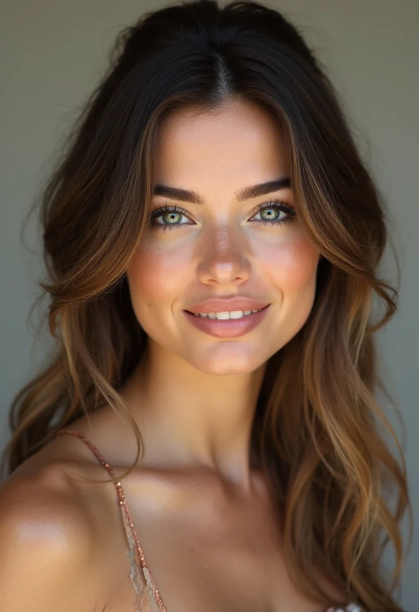 Woman with a half-up, half-down hairstyle that suits her square face