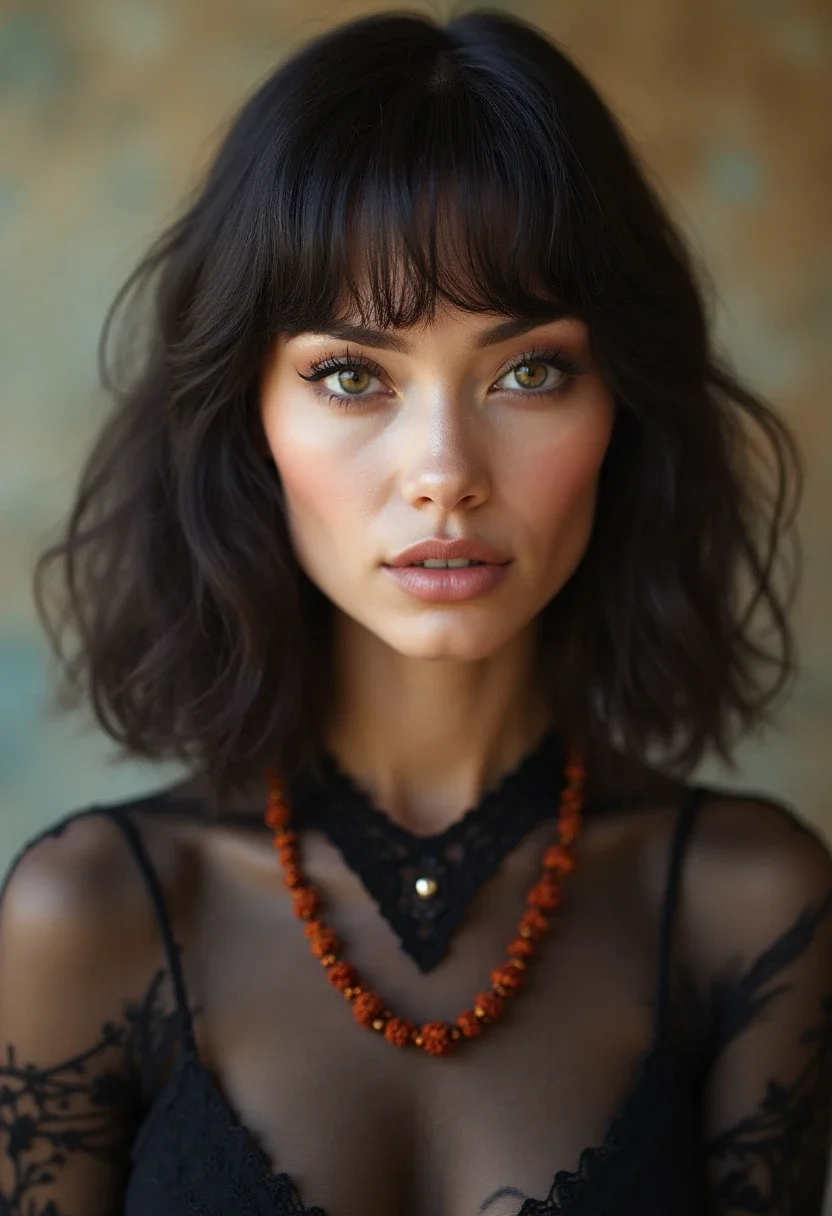 Woman with a voluminous lob that suits her square face