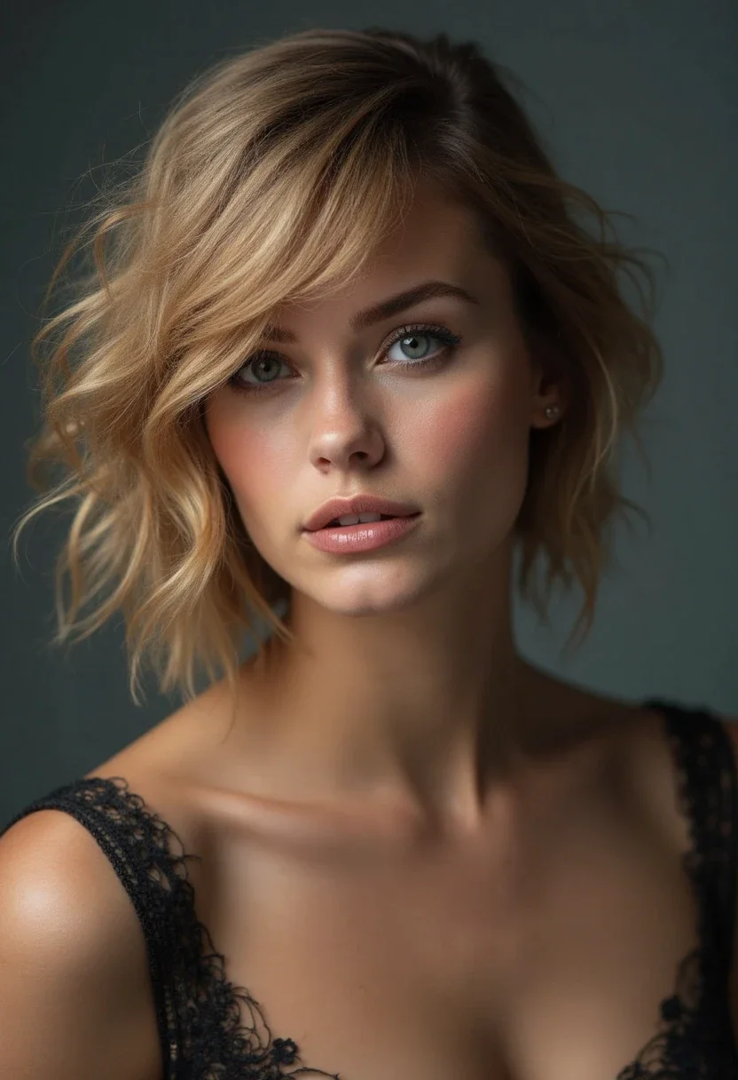 Side-swept soft locs with an elegant, asymmetrical look.