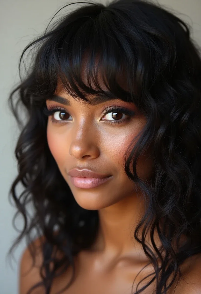 Soft locs with bangs, adding a trendy touch.