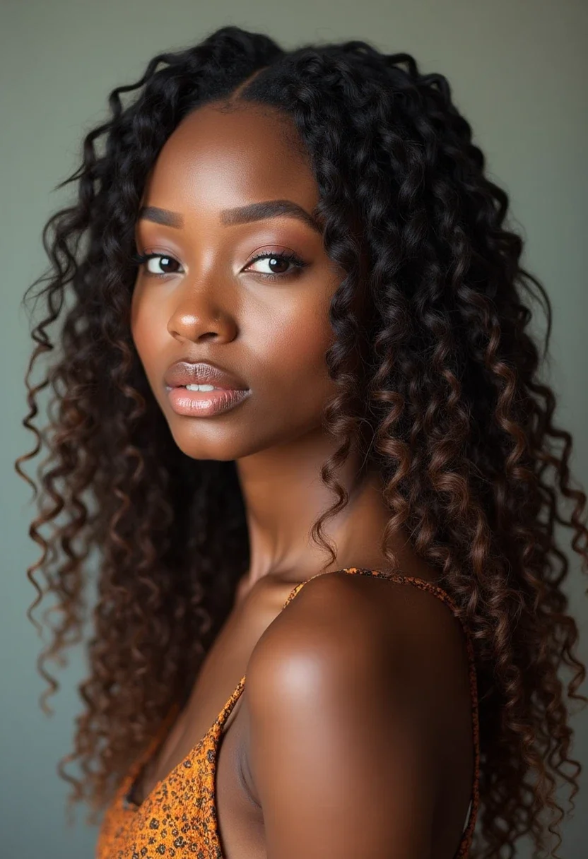 Soft locs with playful, feminine curled ends.