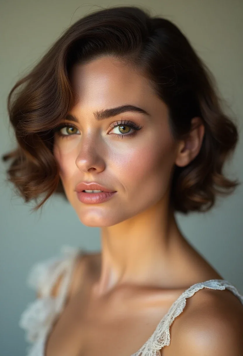 Woman with vintage finger waves on short hair