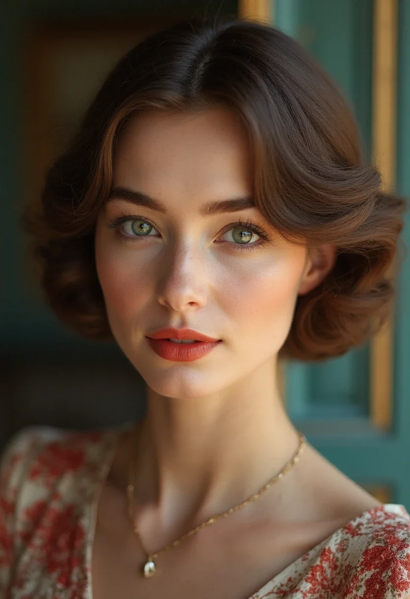 Woman with short hair styled in classic finger waves.
