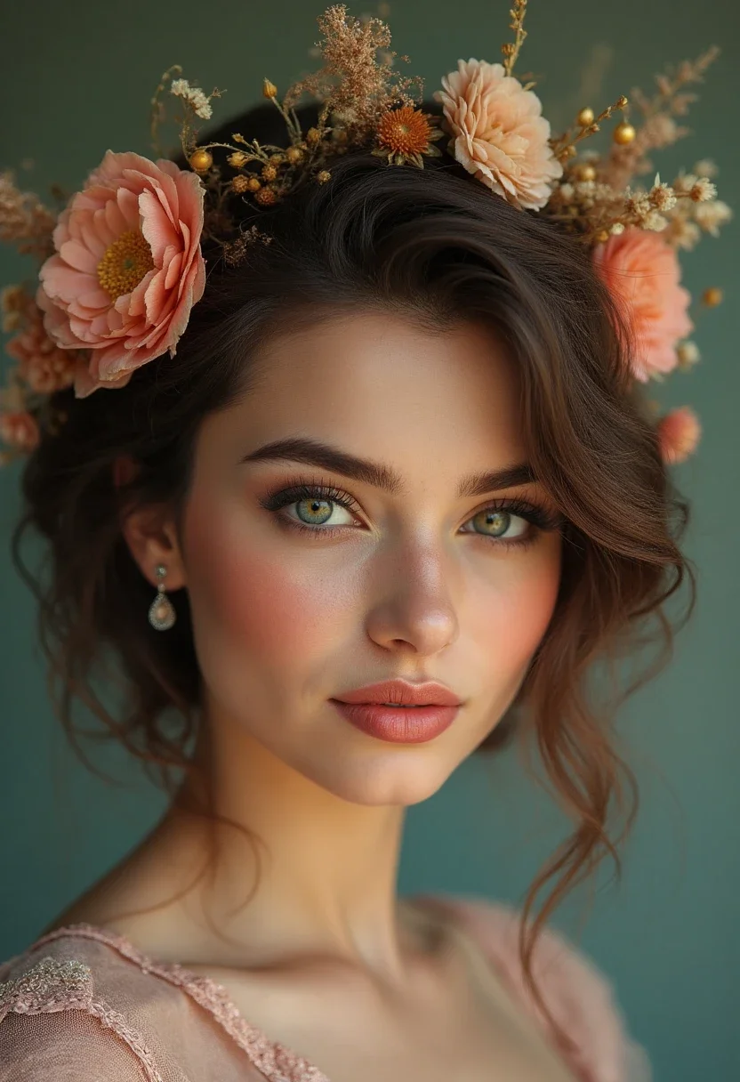 Woman with a braided crown on short hair.