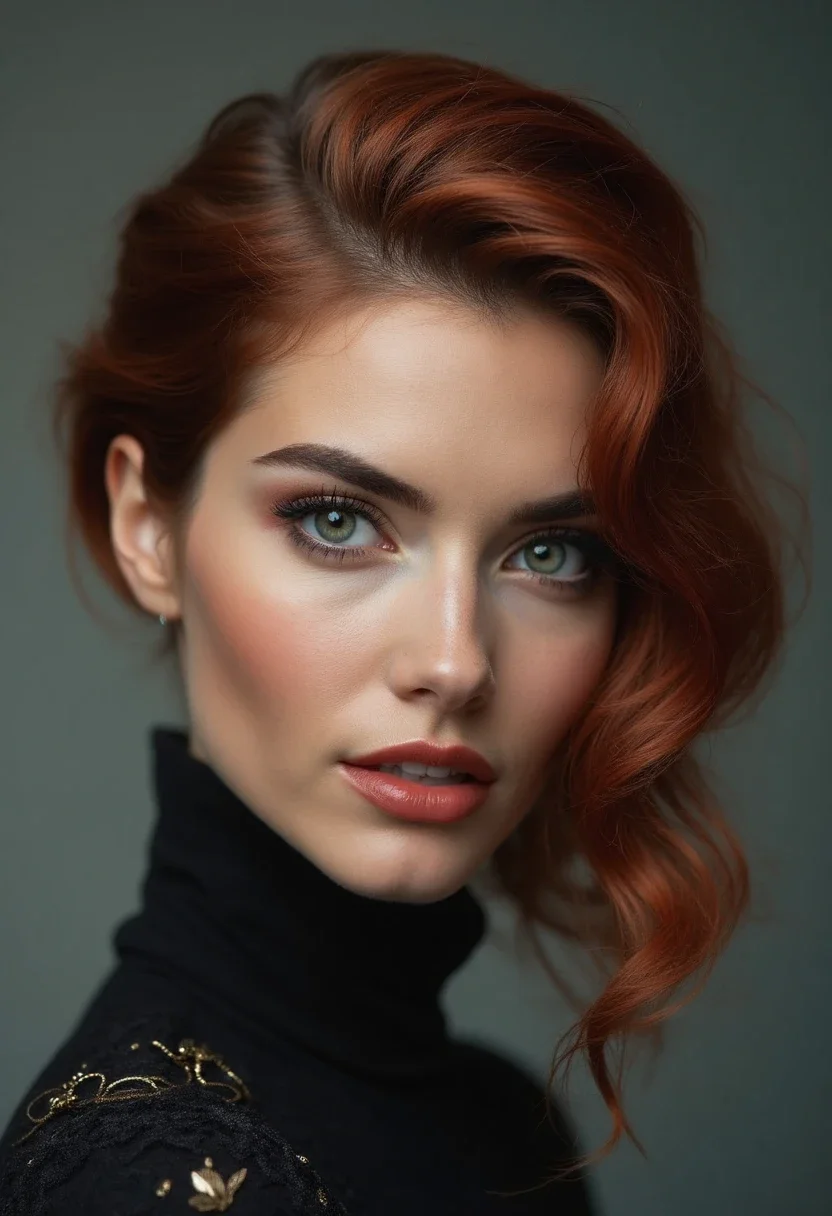 Woman with a hairstyle featuring feathered ends, showcasing softness and movement.