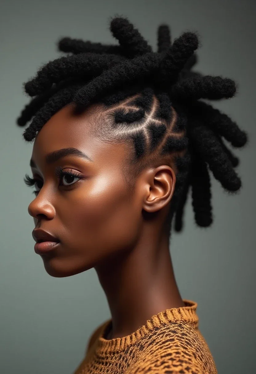 Black woman with flat twists hairstyle.
