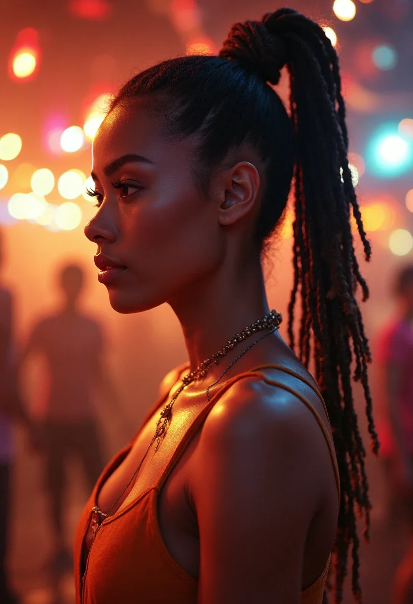 Woman with locs ponytail
