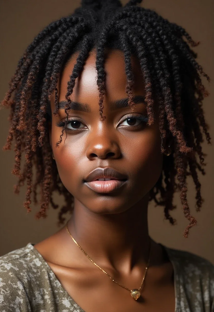 Woman with twisted locs