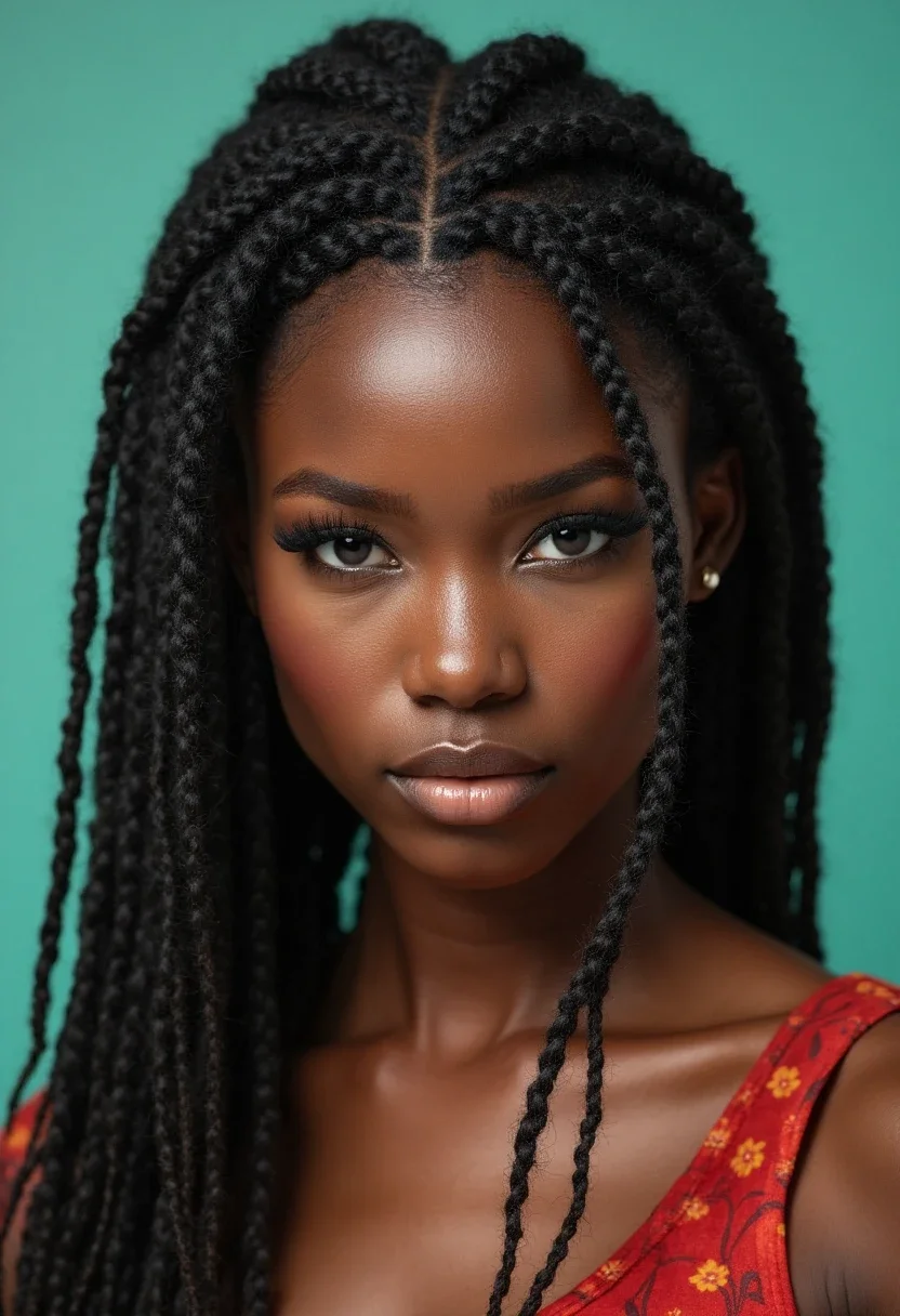 Woman with braided locs